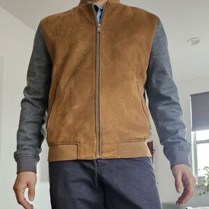 Zara Bomber Suede Look Blend Jacket Small